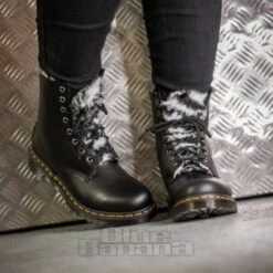 Dr. Martens Dr Martens 1460 Serena Atlas Faux Fur Boots (Black) -Alternative Clothing Store 0005558