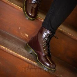 Dr. Martens Dr Martens 1460 Cambridge Brush Vegan Boots (Cherry Red) -Alternative Clothing Store 0005573