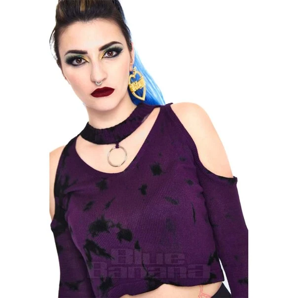 Jawbreaker Tie Dye Cold Shoulder Jumper (Purple) 4 Jawbreaker Tie Dye Cold Shoulder Jumper (Purple) - Image 4