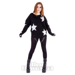 Heartless Seeing Stars Jumper (Black/White) -Alternative Clothing Store 0742e2dc9fe1b224c1f1d43d0319 151760 d