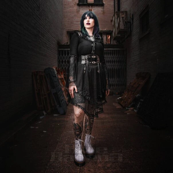 Jawbreaker Fishnet Midi Dress (Black) 2 Jawbreaker Fishnet Midi Dress (Black) - Image 2