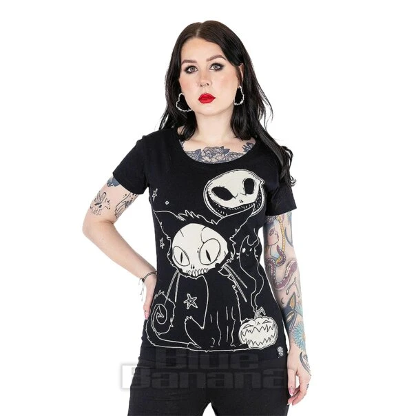 Cupcake Cult Spooky Cat T-Shirt (Black/White) 1 Cupcake Cult Spooky Cat T-Shirt (Black/White)
