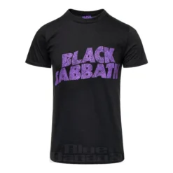 Official Black Sabbath Wavy Logo T Shirt (Black/Purple)