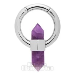 Blue Banana Amethyst Surgical Steel Ear Hanger (Purple)