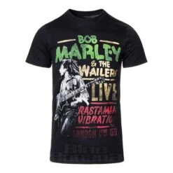 Official Bob Marley Rasta Man Vibration Tour T Shirt (Black)