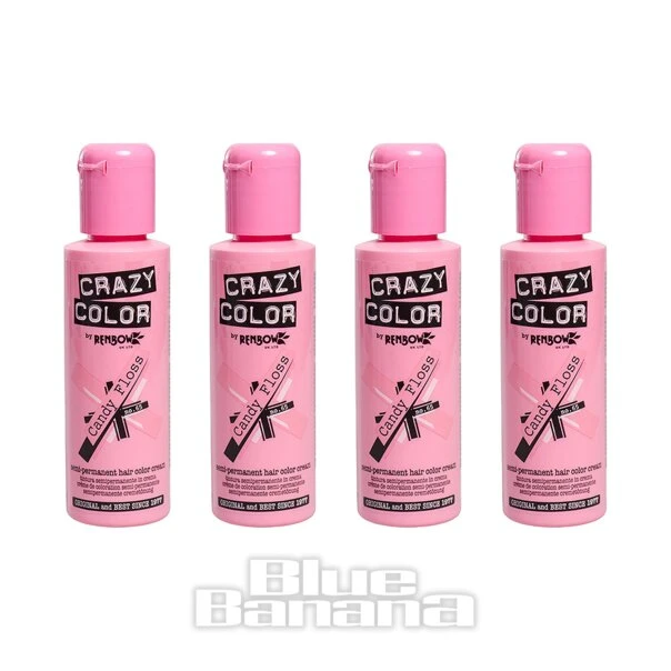 Crazy Color Semi-Permanent Hair Dye 4 Pack 100ml (Candy Floss Pink) - Image 2