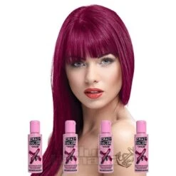 Crazy Color Semi-Permanent Hair Dye 4 Pack 100ml (Cyclamen Red)