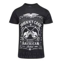 Official Johnny Cash American Rebel T Shirt (Black)