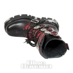 New Rock M.391T-S1 Reactor Tartan Half Boots (Black/Red) -Alternative Clothing Store 128731 m 391t s1 f