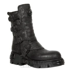 New Rock M.373X-S25 Wild Reactor Vintage Half Boots (Black)