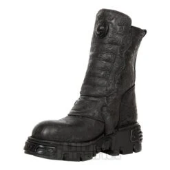 New Rock M.373X-S25 Wild Reactor Vintage Half Boots (Black) -Alternative Clothing Store 128840 m 373x s25 b