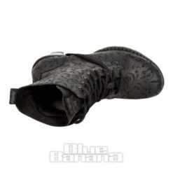 New Rock M.TR001X-S2 Trail Floral Heeled Boots (Black) -Alternative Clothing Store 128894 m tr001x s2 f