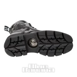 New Rock M.NEWMILI118-S1 Mili Embroidered Half Boots (Black) -Alternative Clothing Store 129145 m newmili118 s1 e