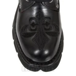 New Rock M.NEWMILI118-S1 Mili Embroidered Half Boots (Black) -Alternative Clothing Store 129145 m newmili118 s1 g