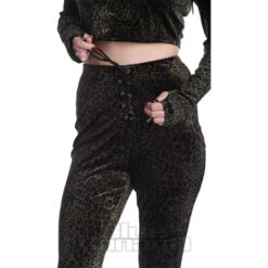 Banned Leopard Print Flare Trousers (Black) -Alternative Clothing Store 12a6ef8ce3a9d8ab212f86d0d484