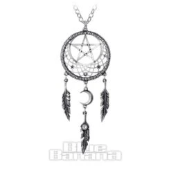 Alchemy Gothic Pagan Dream Catcher Pendant (Silver)