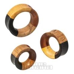 Blue Banana 4 Quarter Wood Flesh Tunnel 42 - 52mm (Brown) -Alternative Clothing Store 136082 group