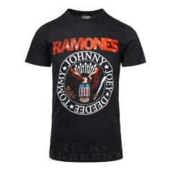 Official Ramones Vintage Eagle Seal T Shirt (Black)