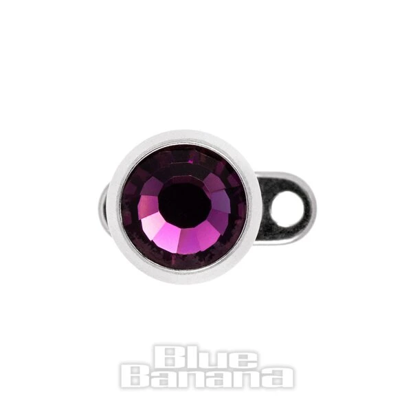 Blue Banana Polished Titanium 5mm Microdermal (Amethyst) 2 Blue Banana Polished Titanium 5mm Microdermal (Amethyst) - Image 2