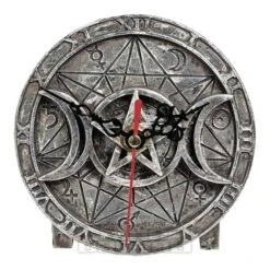 Alchemy Wiccan Desk Clock (Silver)