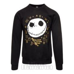 Nightmare Before Christmas Holiday Scare King Crew Neck Sweater (Black)