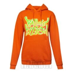 Official Billie Eilish Airbrush Flames Hoodie (Orange)
