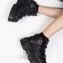 New Rock M-106-VS1 Vegan Ankle Boots (Black) -Alternative Clothing Store 140056 m 106 vs1 f