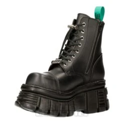 New Rock M-NEWMILI083-VS2 Vegan Military Boots (Black) -Alternative Clothing Store 140091 m newmili083 vs2 b