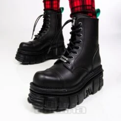 New Rock M-NEWMILI083-VS2 Vegan Military Boots (Black) -Alternative Clothing Store 140091 m newmili083 vs2 g