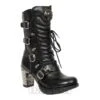 New Rock M-TR003-VS1 Vegan Heeled Boots (Black)
