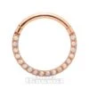 Blue Banana Rose Gold Small Gem 1.2mm Hinged Segment Ring (Half Opal)