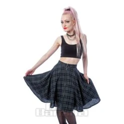 Heartless Isadora Check Skirt (Grey)