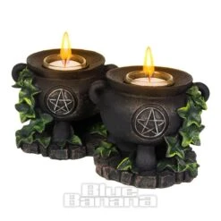 Nemesis Now Ivy Cauldron Candle Holder (11cm Pair)