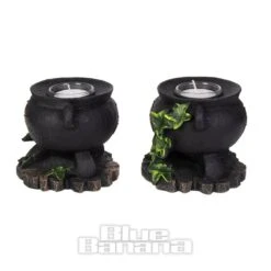 Nemesis Now Ivy Cauldron Candle Holder (11cm Pair) -Alternative Clothing Store 143192 b