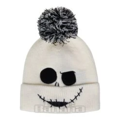 Nightmare Before Christmas Jack Skellington Face Knitted Hat (White)