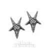 Alchemy Gothic Baphomet Stud Earrings (Silver)