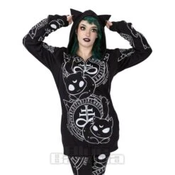 Heartless Cat Craft Hoodie (Black/White)