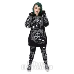 Heartless Cat Craft Hoodie (Black/White) -Alternative Clothing Store 144736 b