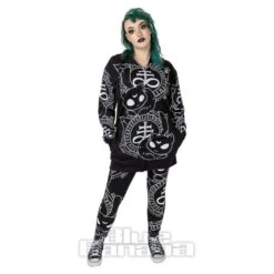 Heartless Cat Craft Hoodie (Black/White) -Alternative Clothing Store 144736 d