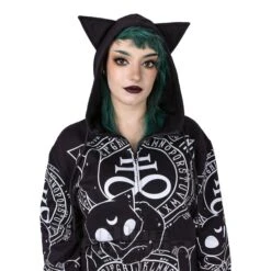 Heartless Cat Craft Hoodie (Black/White) -Alternative Clothing Store 144736 e