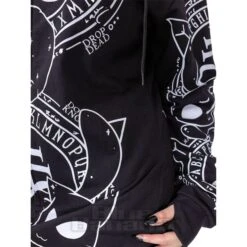 Heartless Cat Craft Hoodie (Black/White) -Alternative Clothing Store 144736 g