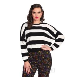 Banned Mordecai Jumper (Black/White) -Alternative Clothing Store 146203 d