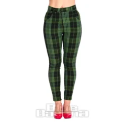 Banned Tartan Power Trousers (Green)
