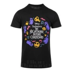 Nightmare Before Christmas Character Flight Circle T Shirt (Black)