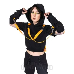 Poizen Industries Dystopian Hoodie (Black/Orange) -Alternative Clothing Store 147329 f