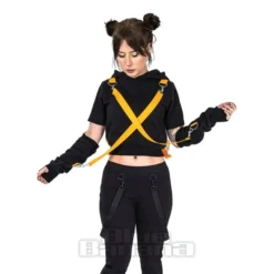 Poizen Industries Dystopian Hoodie (Black/Orange) -Alternative Clothing Store 147329 h