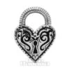Blue Banana Heart Locket Surgical Steel Ear Hanger (Silver)