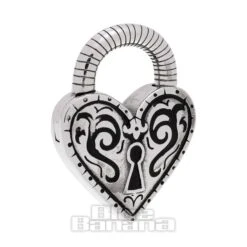 Blue Banana Heart Locket Surgical Steel Ear Hanger (Silver) -Alternative Clothing Store 147433 b