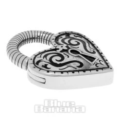 Blue Banana Heart Locket Surgical Steel Ear Hanger (Silver) -Alternative Clothing Store 147433 c
