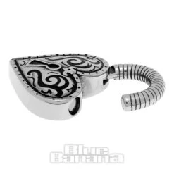 Blue Banana Heart Locket Surgical Steel Ear Hanger (Silver) -Alternative Clothing Store 147433 d